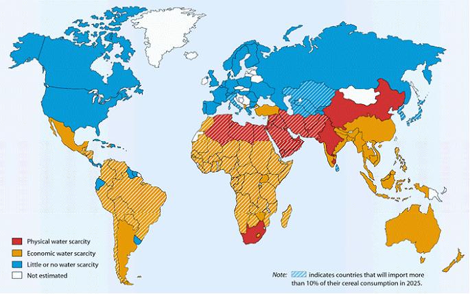 Map Showing Water Scarcity